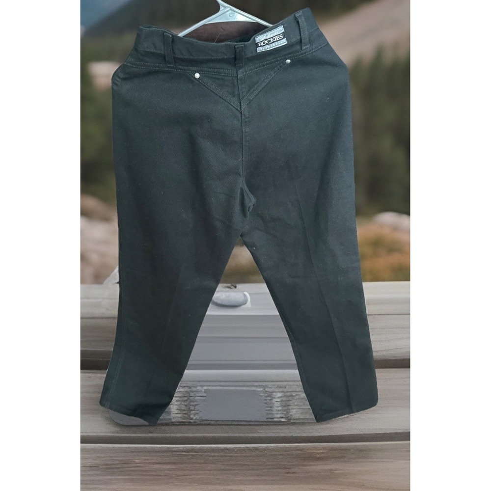 Rocky Mountain Rockies Jeans Size 28/7 Black Straight Bare Back‎ Western Vtg